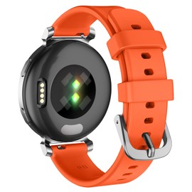 OVERSTEP Watch Band for Garmin Lily 2/Lily 2 Active, 14mm Quick Release Soft Silicone Replacement Bands, Orange