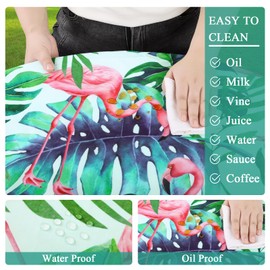 Vaukki Outdoor Picnic Fitted Tablecloth with a Hole and Zipper, Waterproof Patio Table Cloth, Wipe Clean Round Table Cloth for Patio, Picnic, Camping, Dinner (Leaf, Fit 36-44 Inch Round Table)