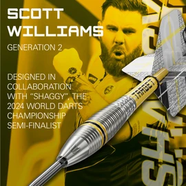 TARGET Darts Scott Williams Generation 2 Swiss Point Steel Tip Dart Set, 23G | Player Edition G2 90% Tungsten Darts, Pro Ultra No.2 Flights, Pro Grip Tag Shafts & SP Tool