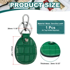 PATIKIL Leather Key Fob, Genuine Leather Keys Cover RFID Key Fob Protector Air Tag Holder Keychain Case with Key Ring & Screwdriver for Car Key ID Key Cards Deep Green