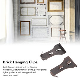 Clips for Brick, 8Pcs Sturdy Steel Material Brick Hook Clips Brick Wall Picture Hangers Fits Standard Size Bricks 2.8x1.5x03in