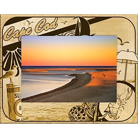 Saddle Mountain Souvenir Cape Cod Massachusetts Laser Engraved Wood Picture Frame Landscape (5 x 7)