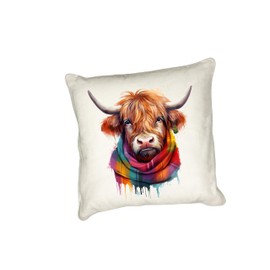 Anonymous Gifting Highland Cows in scarves printed cushion cover - perfect for Highland Cow lovers
