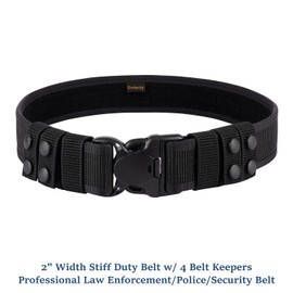 Dotacty Duty Belt 2" Professional Nylon Duty Belts Police Law Enforcement Security Utility Belt w/Loop Lining 4 Belt Keepers L