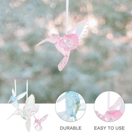 DECHOUS Pack of 3 Crystal Bird Pendants Colour Bird Sun Catcher Hummingbird Wind Chimes Ornaments for Hanging on the Ceiling Tree Decoration for Garden Home Decor Acrylic Craft Bird Window