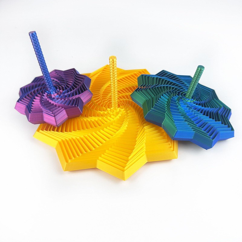 UAGGIC 3D Printed Star Hexagon with Handle Whirling Spirals Design,Star