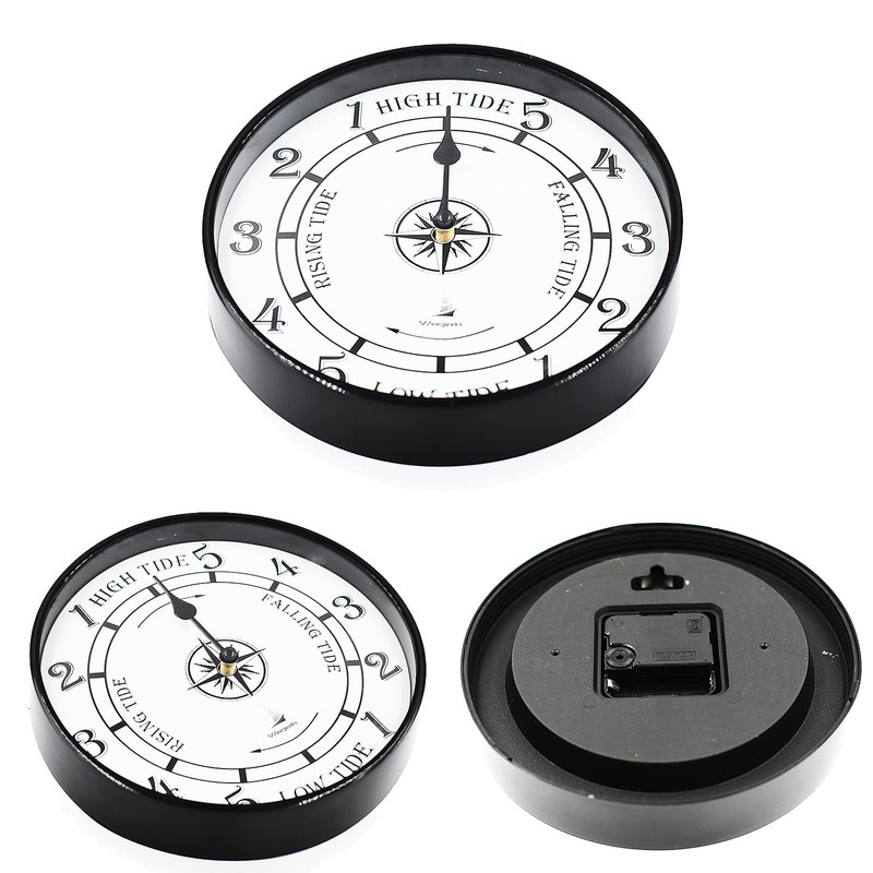 WEEGEEKS 8 inch Tide Clock Nautical Clock, High Tide Low