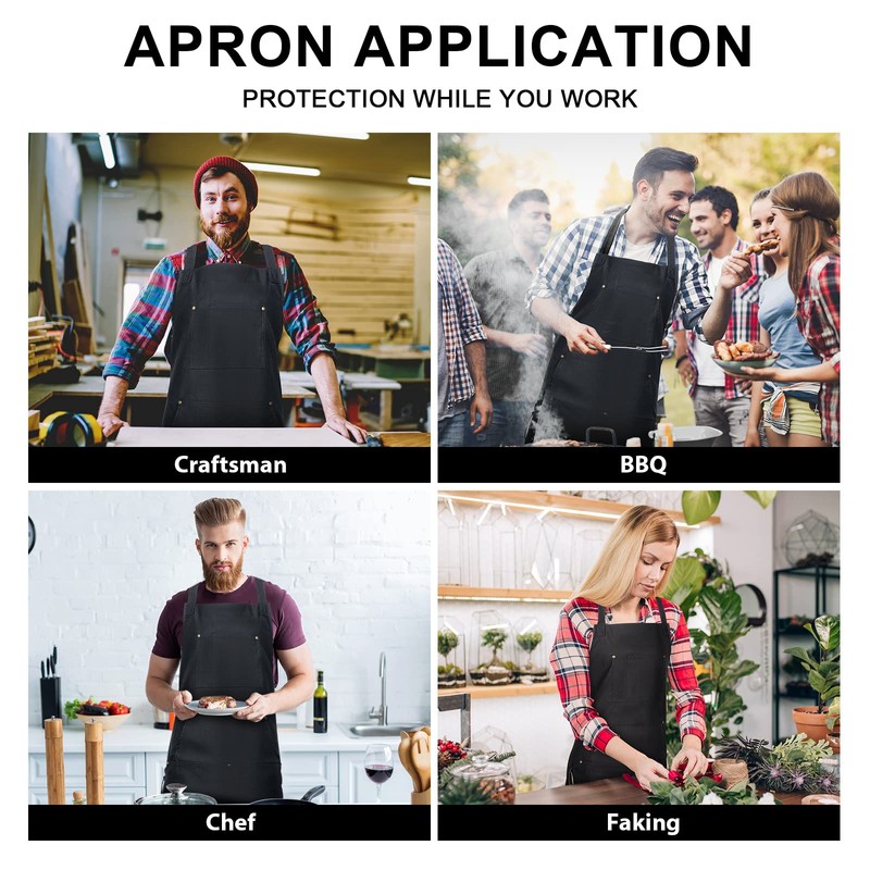 Cooking Aprons for Men Women, BBQ Aprons for Men, with