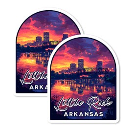 Little Rock Arkansas Magnet 4 Inch 2-Pack Capital City – Strong Vinyl Decorative Travel Magnets for Fridge Locker Kitchen Office – Cute Fun Aesthetic Cool Durable & Long-Lasting Souvenir ID44999