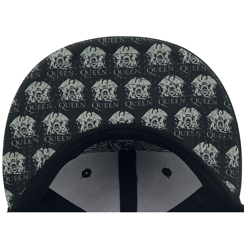Queen Men's Crest Snapback Baseball Cap Adjustable Black