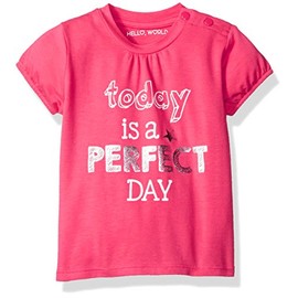 Robeez Baby Girls' Short Sleeve Top, Fuchsia Perfect Day, 9 Months