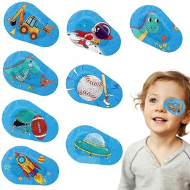 XENQITO 8 Stück Augenpflaster Kinder, Amblyopie Augenklappen Kinder, Bunte Cartoon Wiederverwendbare Augenklappen, für Brillen Behandeln Faule Auge Amblyopie Strabismus, Eye Strabismus Augenpflaster