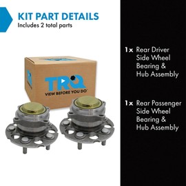 TRQ Rear Left and Right Wheel Bearing and Hub Assembly Set 2 Piece Compatible with 2012-2016 Honda CR-V Front Wheel Drive 2013-2018 Acura RDX Front Wheel Drive