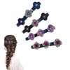 Crystal Stone Braided Hair Clips, Set of 4 Hair Clips