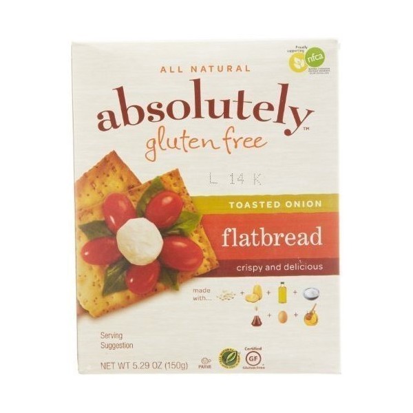 ABSOLUTELY GLUTEN FREE FLATBREAD GF TSTD ONION, 5.29 OZ, PK-