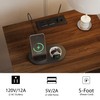 JOONEE Rattan Nightstand with Charging Station,Farmhouse Bedside Table with 2