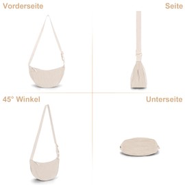 GSenhui Crescent Moon Bag Corduroy Shoulder Bag Women's Corduroy Crossbody Bag Women's Shoulder Bags Large Capacity Half Moon for Women Casual Daily, A02 Beige