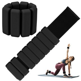 Pilates Wrist ＆ Ankle Weights for Women 1 Pair (1LBS) Adjustable Wrist Weights to Increase Training Intensity, Yoga Pilates, Dance Ballet, Walking, Running-BLACK