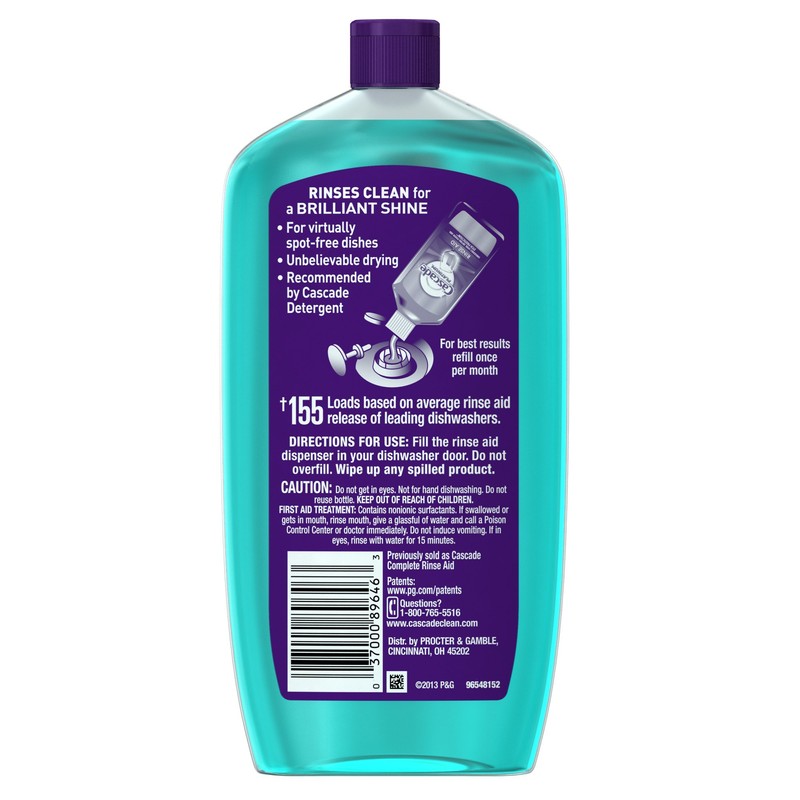 Cascade Rinse Aid Platinum Dishwasher Agent, Regular, 16 Fluid Ounce