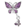 Third Time Charm Dangle Purple Butterfly Charm Beads for Bracelets