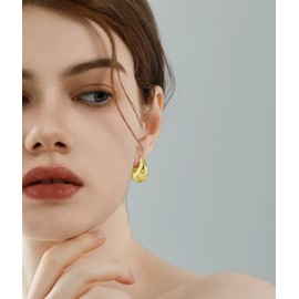 Tomovely Women's Small Earrings 18K Gold Plated Teardrop Women's Earrings Jewelry