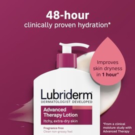 Lubriderm Advanced Therapy Fragrance Moisturizing Lotion with Vitamins E and Pro-Vitamin B5, Intense Hydration for Extra Dry Skin, Non-Greasy Formula, 32 fl. oz