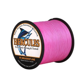 HERCULES Super Cast 300M 328 Yards Braided Fishing Line 120 LB Test for Saltwater Freshwater PE Braid Fish Lines Superline 8 Strands - Pink, 120LB (54.5KG), 0.58MM