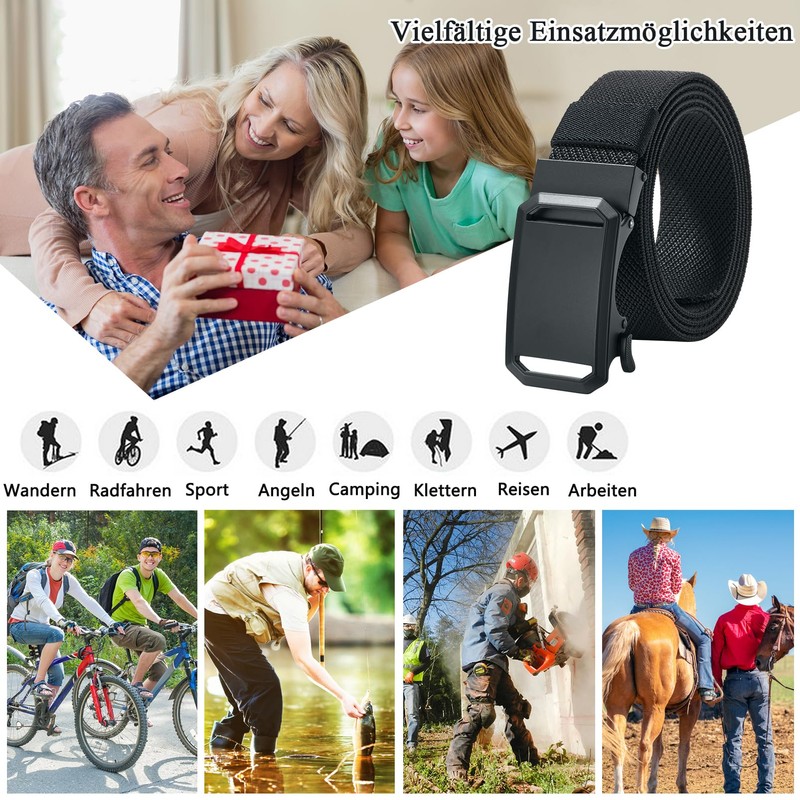 LionVII Elastic Ratchet Belt with Automatic Buckle, Adjustable and Stretchable,