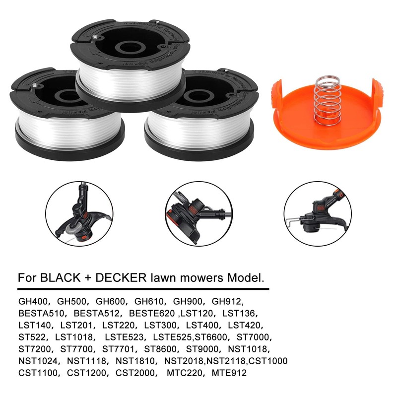 Strimmer Spool, 3 PCS Spool & Line, 1.65mm 30ft Strimmer