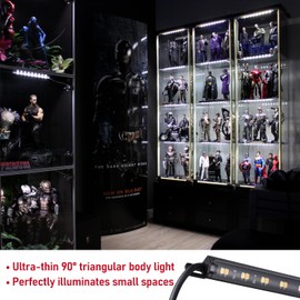 TORCHSTAR LED Safe Lighting Kit 5CCT, (4) 12 Inch Linkable Light Bars, 3000K/3500K/4000K/4500K/5000K Selectable, 600LM Safe Light Kit for Gun Safe Under Cabinet Locker Closet, UL Power Adapter