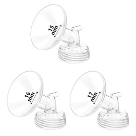 3pcs 15/16/17mm Flanges Pump Part Compatible with Spectra S2 S1 9 Plus Synergy Gold/Ameda MYA/Motif Luna/Cimilre Breast Pumps, Replacement to Spectra Pump Accessories Flange Shield
