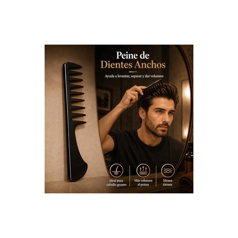 Set de 14 Peines para Hombre de ABS, Kit de