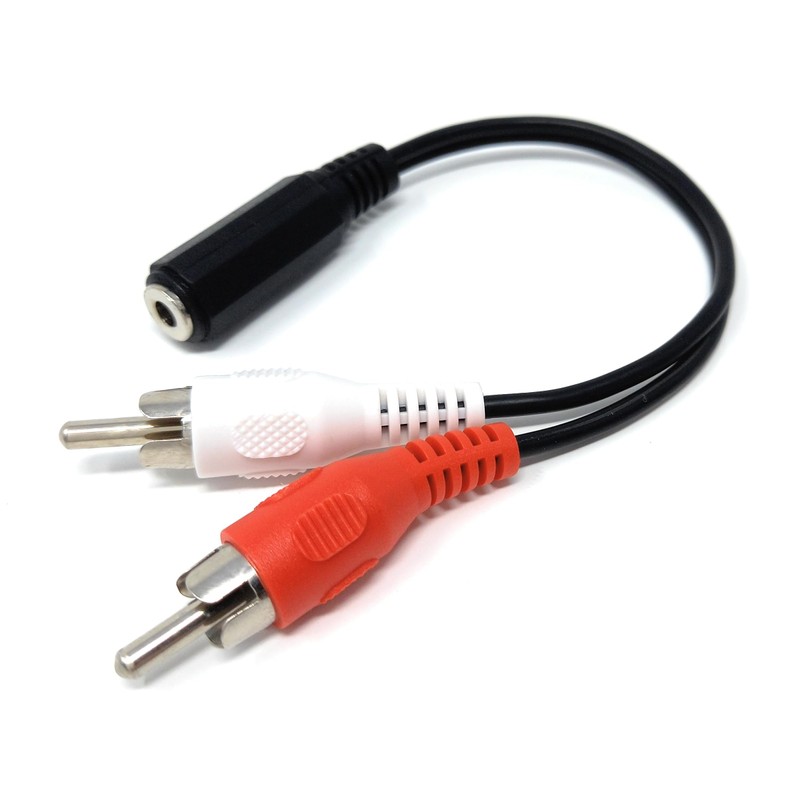 DRUT 1pcs 3.5mm Stereo Jack Socket to 2 x RCA