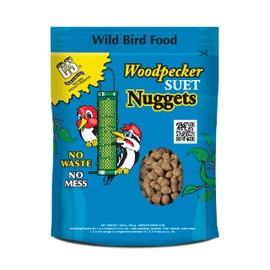 C&S Woodpecker Suet Nuggets, Outdoor Wild Bird Food for Woodpeckers, Flickers and More, 27 Ounces