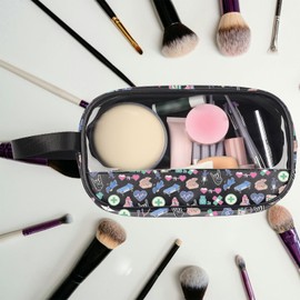 PXTIDY Rn Nicu Kosmetiktasche für Krankenschwestern, transparent, für Krankenschwestern, Medizin, NP, Merch, Krankenschwestern, Wochengeschenke, Schwarz , Transparente Make-up-Tasche