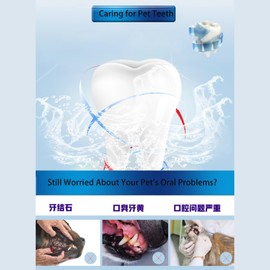 CUECOMER Cat Dog Pet Toothbrush & Toothpaste Kit,360 Degree Pet Toothbrush,Pet Teeth Cleaning kit,Reduces Plaque, Whitens Teeth, Freshens Breath