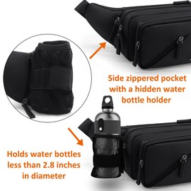 REETEE Bum Bag Fanny Pack Men Women Water Resistant Waist Packs Sports Waist Bag with Bottle Holder, Walking Waist Pack Bumbag with Adjustable Belt for Running Travel Cycling Outdoor Sport (Orange)