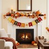 Adurself Happy Fall Burlap Banner with Pumpkin, Pre-Strung Faux Burlap