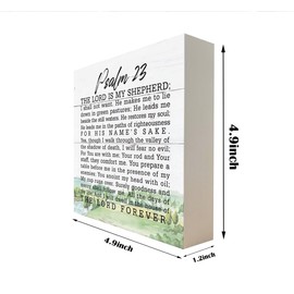 Christian Wood Signs, Bible Verse Psalm 23 - The Lord is My Shepherd, Box Sign Decor Tabletop, Bible Verse Quotes, Shelf Table Decor, Religious Home Decor, Christian Farmhouse Decor, Christian Present