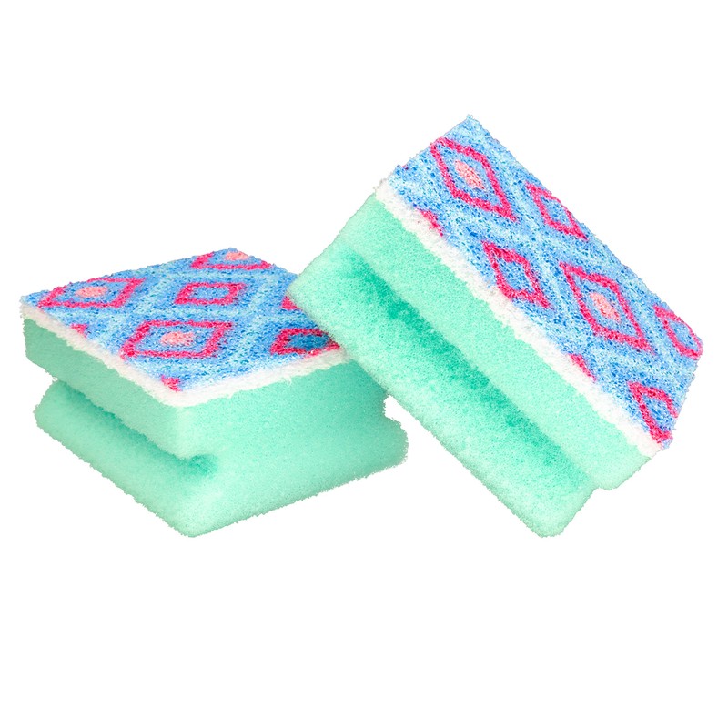 Spontex Washups Mosaic Scouring Pad Scratch Resistant Pack of 2