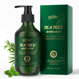 Tea Tree Body Wash, Tea Tree Shower Gel with Peppermint Oil and Coconut Oil, Improve Skin Fungus, Skin Itchy, Jock Itch, Athletes Foot, Eczema & Body Odor, Shower Gel with Pump for Men Women, 300ml