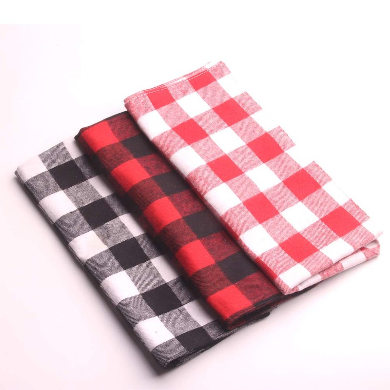 YAKA Pet Dog Bandana Triangle Bibs Scarf, Double-Cotton Plaid Printing