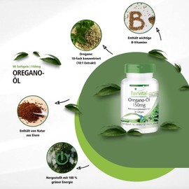 Fairvital Oregano Oil Capsules 150 mg – High Dose – Oregano Oil 10:1 Extract – Origanum Vulgare – 90 Softgels