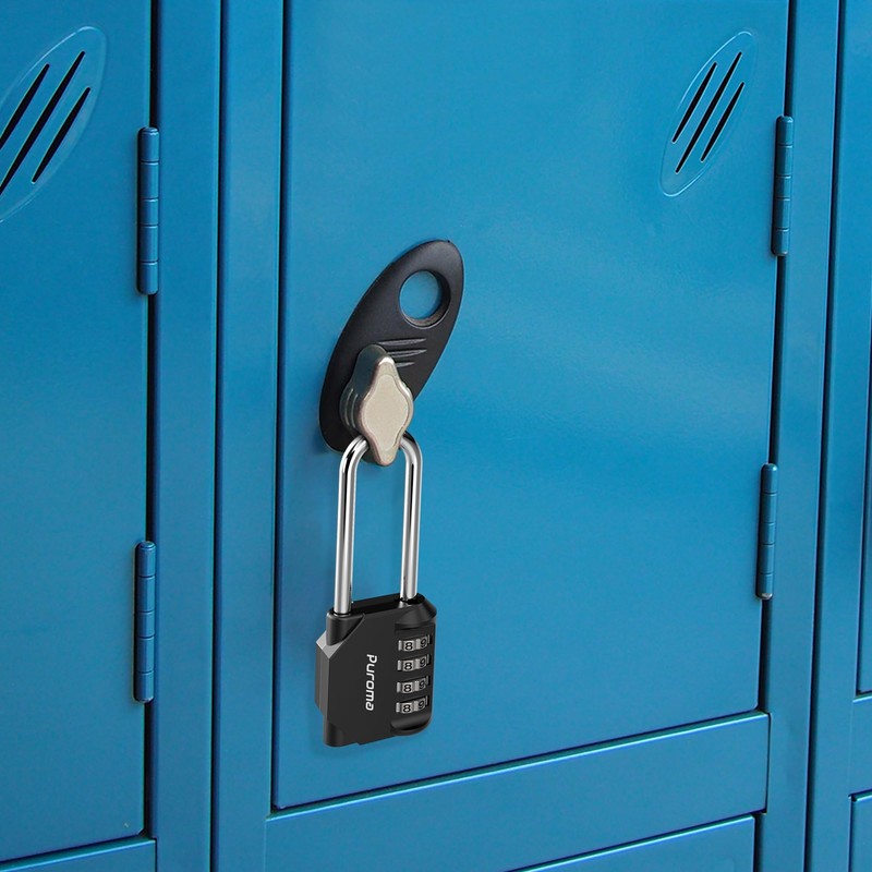 Puroma 2 Pack 2.6 Inch Long Shackle Combination Lock 4