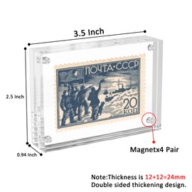 Hongtuocb 2.5x3.5 inch Acrylic Picture Frame 2 Pack, Clear Freestanding Desktop Double Sided Magentic Small Picture Display