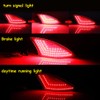 KENRTIR Red Lens LED Bumper Reflector Lights Tail Brake Rear
