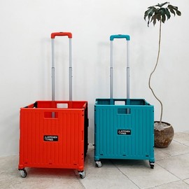 Syaeng Spiny 4-Wheel Foldable Box Carrier Shopping Cart Box Type Carrier - Red