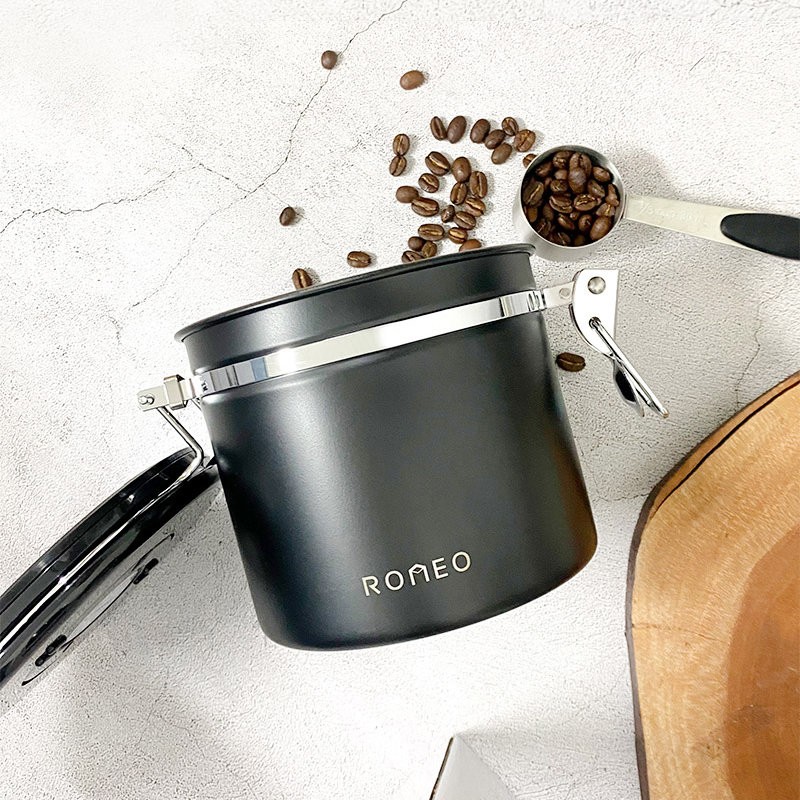 Cafe Romeo ground coffee bean storage container stainless steel coffee