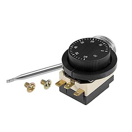 uxcell 1NO 1NC 250/380V 16(2) A 0-60C Temperature Control Switch Capillary Thermostat for Oven Refrigerator Heater, 1.5m Length, with 2 Screws