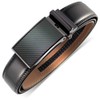 DOOPAI Men's Adjustable Ratchet Belt - Black Leather Dress Belt
